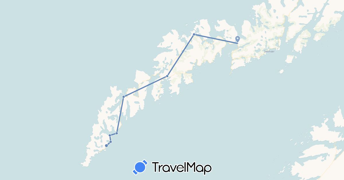 TravelMap itinerary: driving, cycling in Norway (Europe)